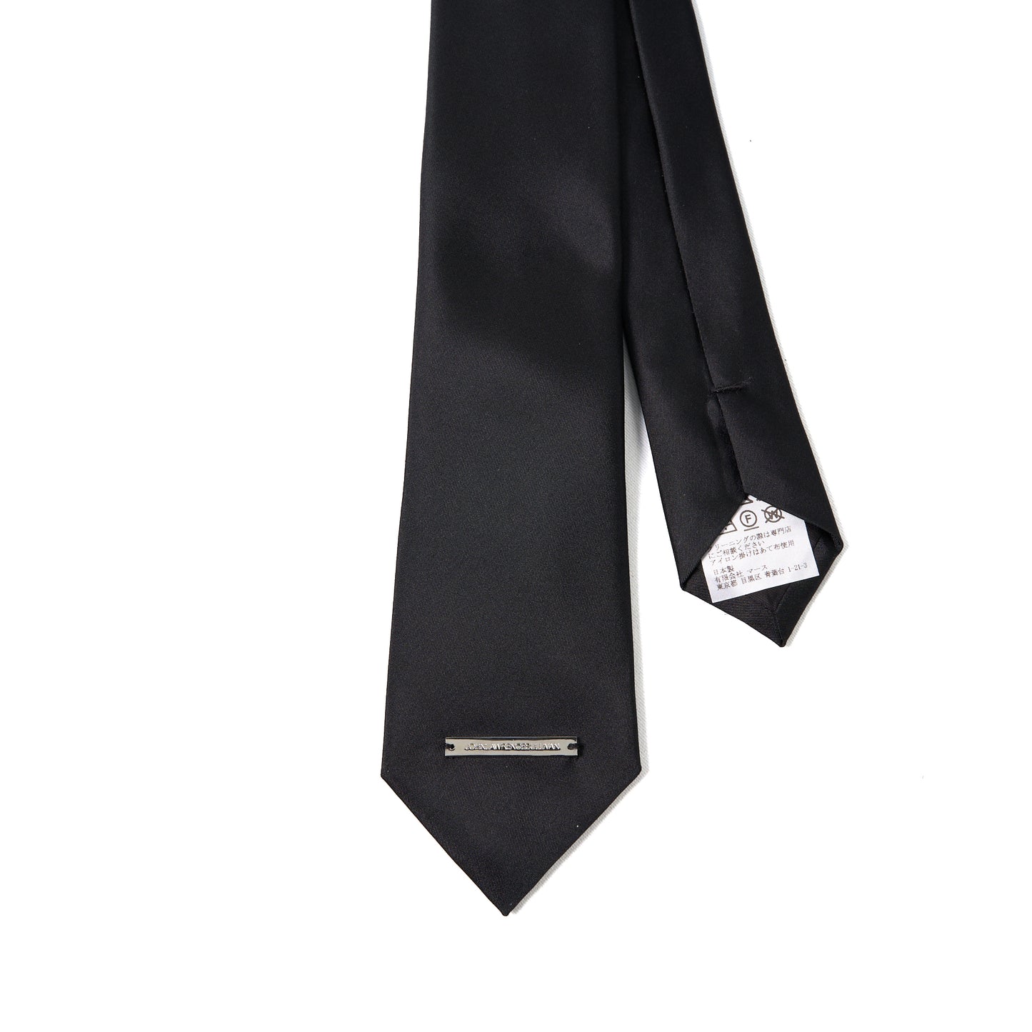 LOGO PLATE SILK NECK TIE / BLACK