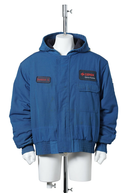 BLUE HOODED BOMBER / BLUE