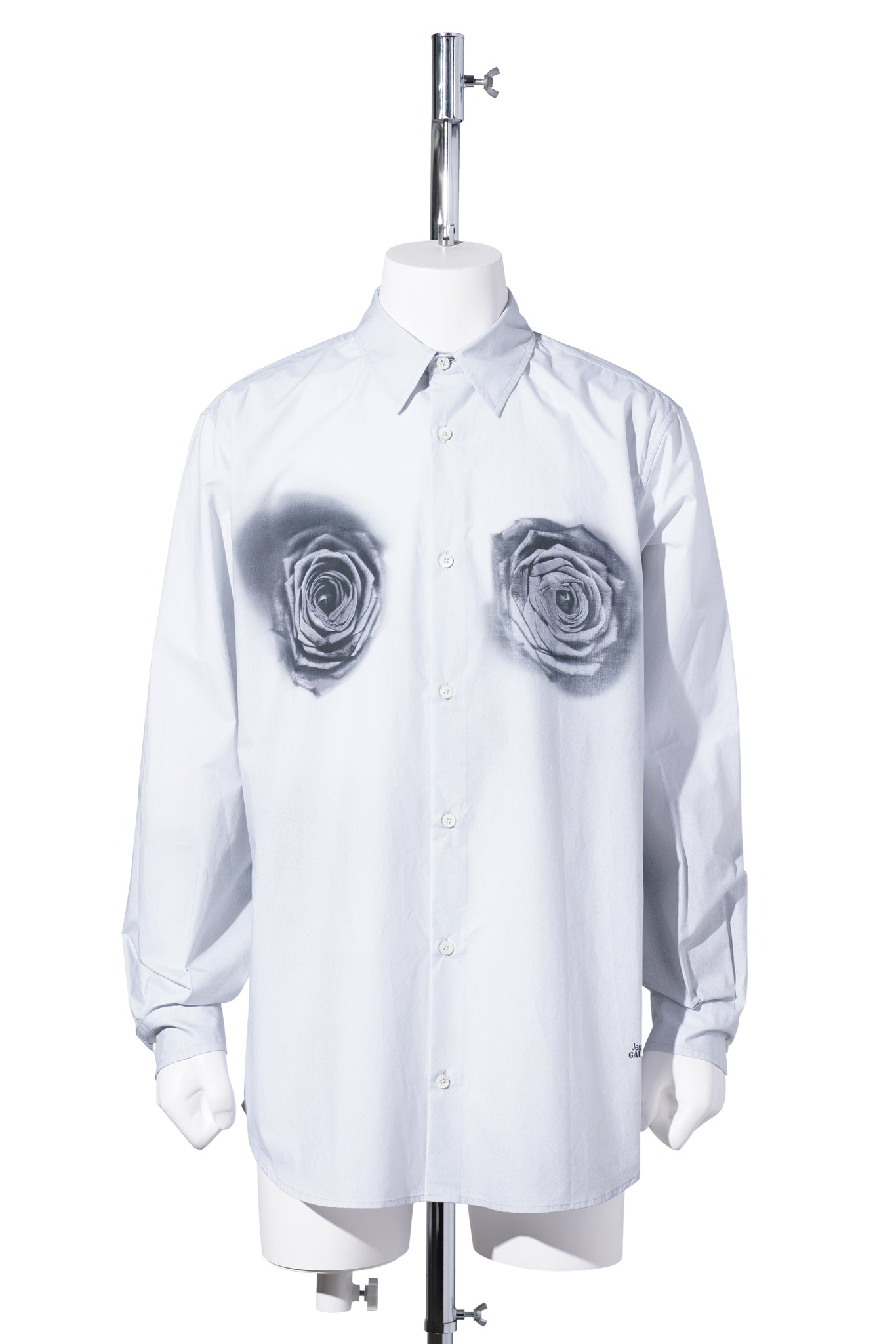 UNISEX SHIRT PRINTED "BLURRY ROSES" / WHITE/GREY/BLACK