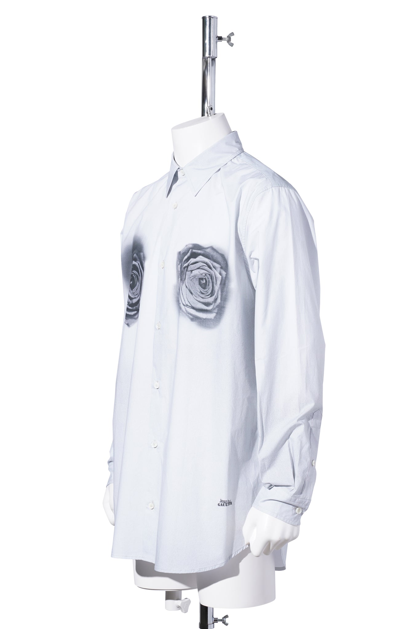 UNISEX SHIRT PRINTED "BLURRY ROSES" / WHITE/GREY/BLACK