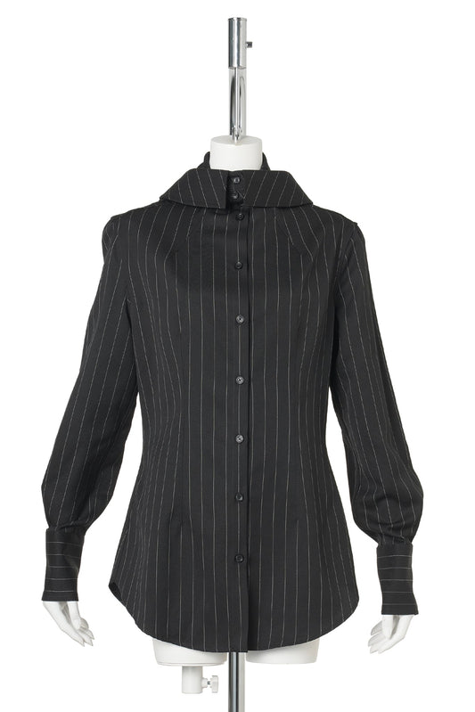 HOODIE WOMAN FIT SHIRT / 0001:BLACK/WHITE