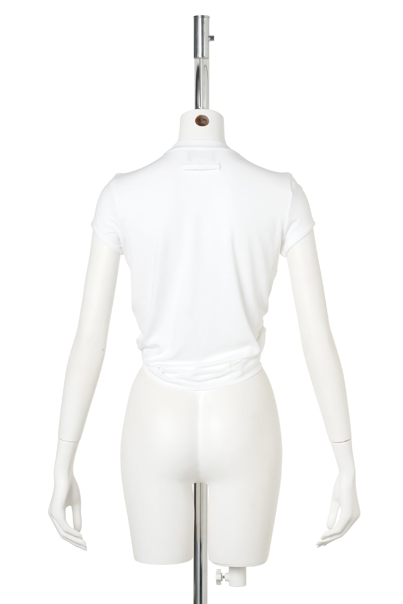 VISCOSE JERSEY BABY TEE WITH LEATHER TAG DETAIL / 01:WHITE
