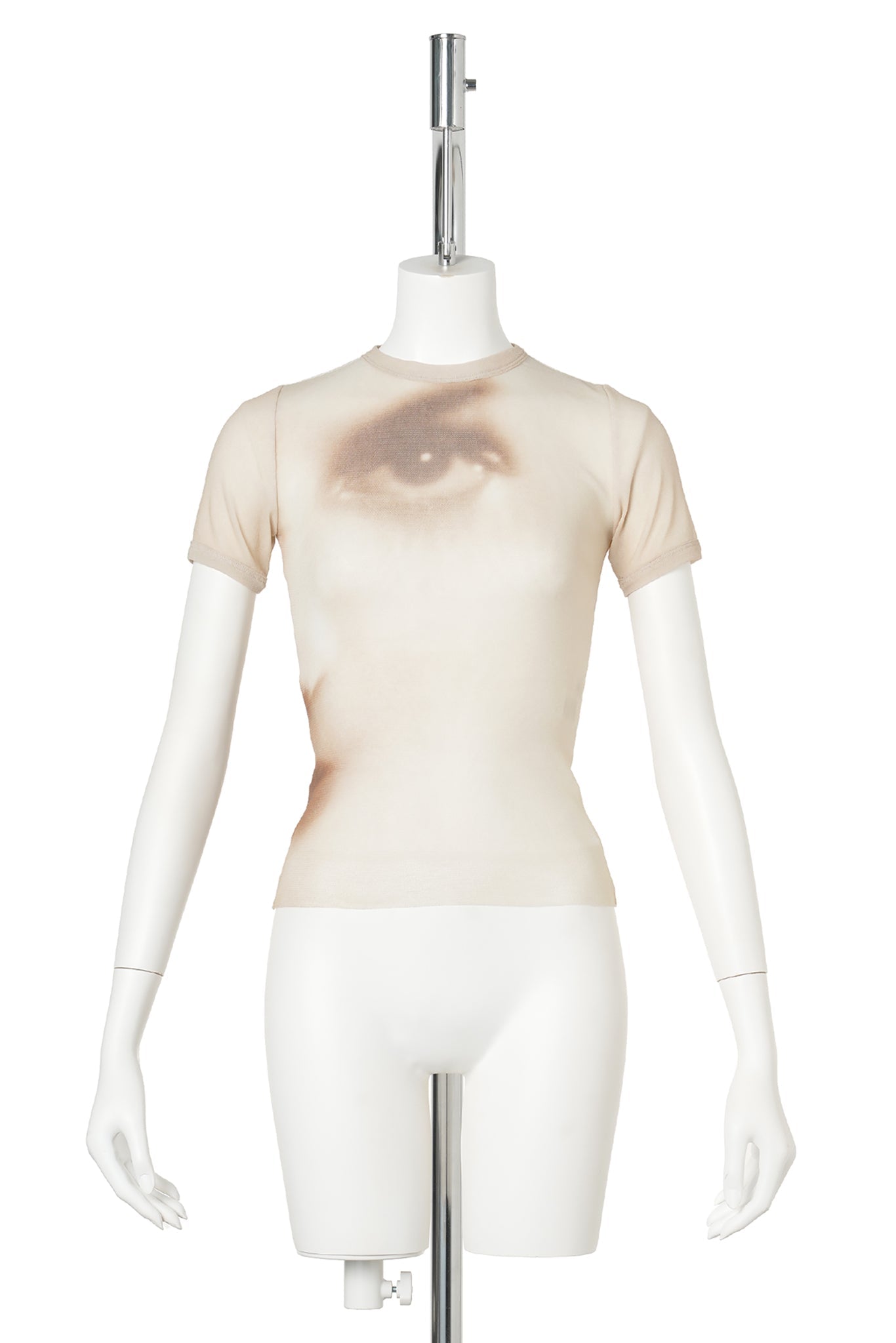 MESH BABY TEE PRINTED "FACE" / 68:BEIGE