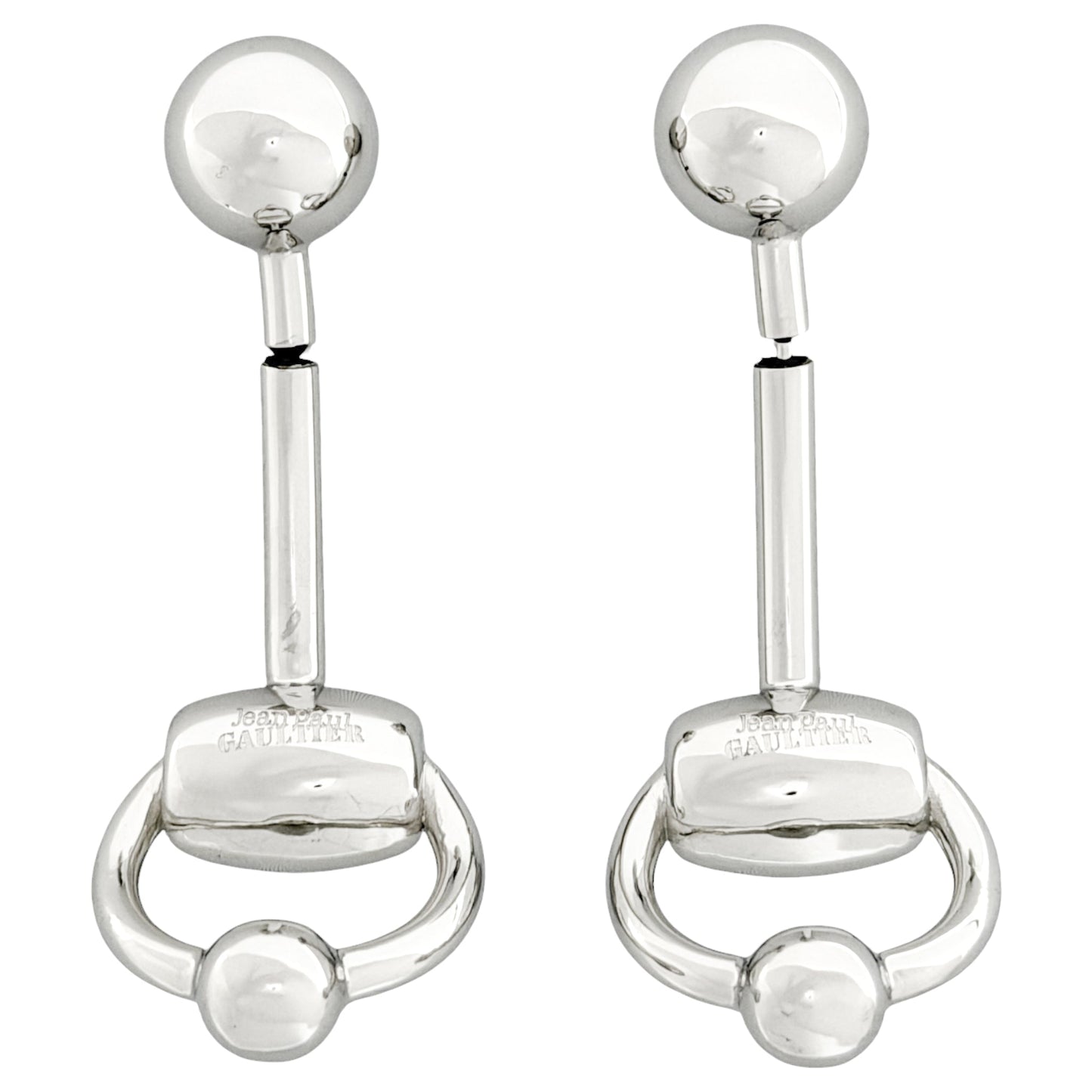 EQUESTRIAN PIERCING EARRINGS / SHINY SILVER