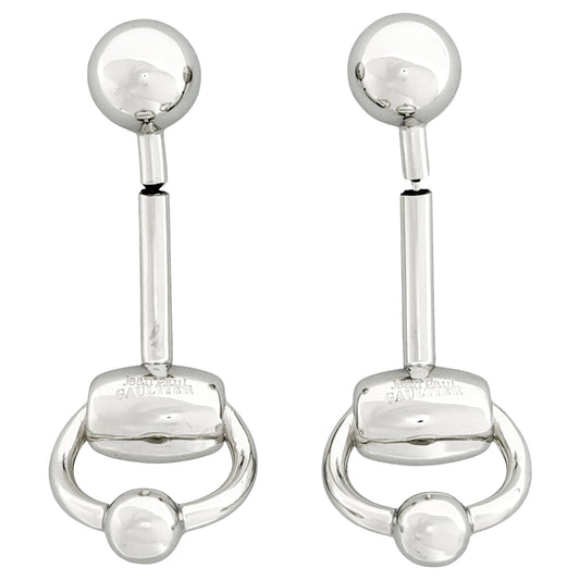 EQUESTRIAN PIERCING EARRINGS / SHINY SILVER