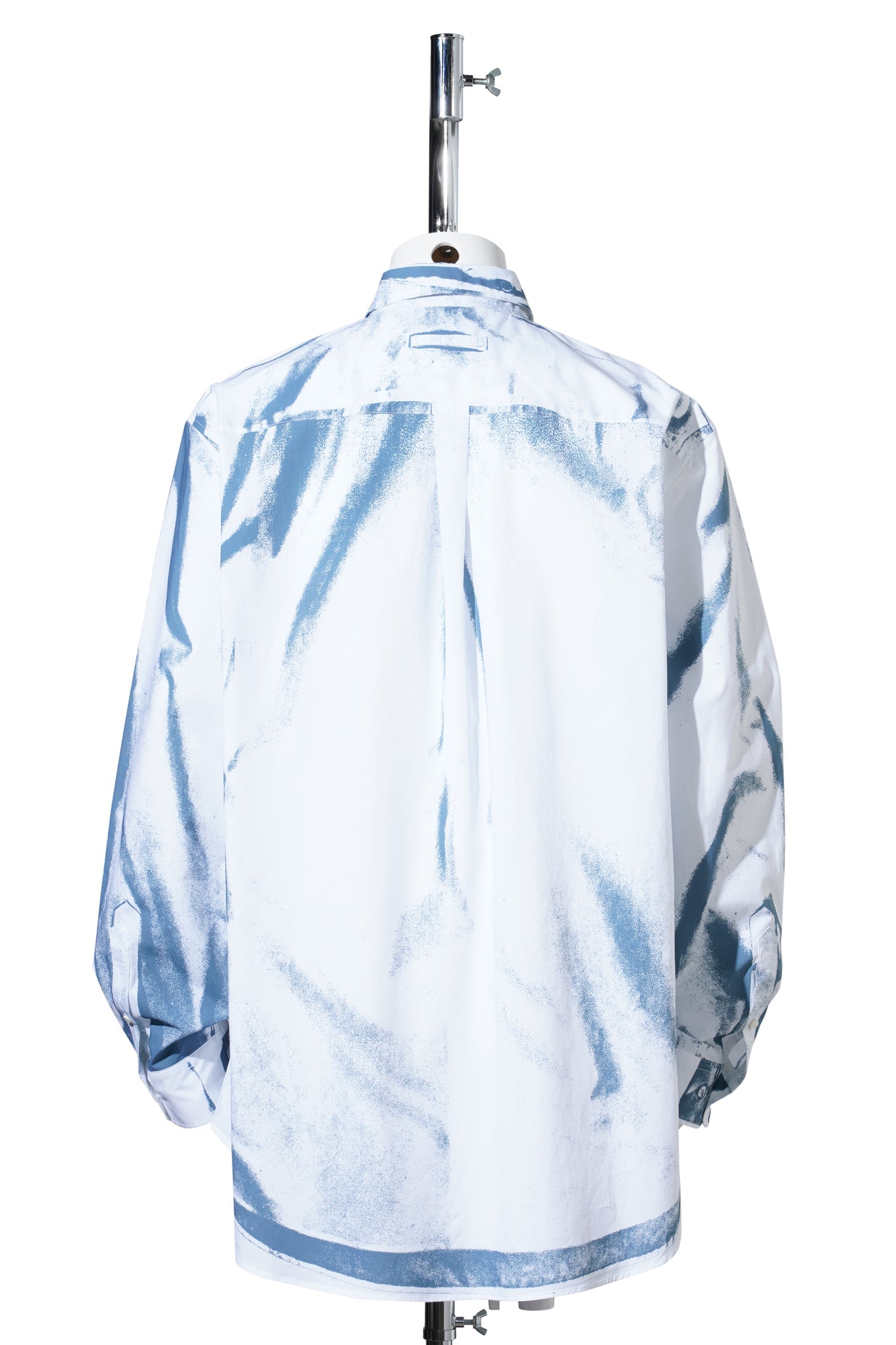 UNISEX SHIRT PRINTED "TROMPE L'OEIL SHIRT" / WHITE/BLUE GREY