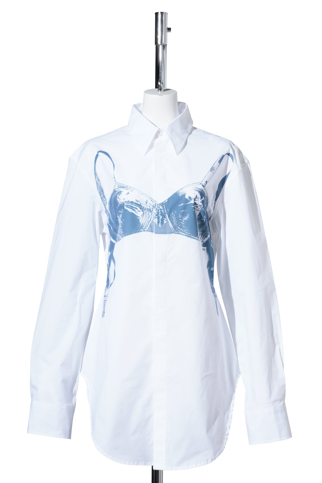 SHIRT PRINTED "SCANNED BRA" / WHITE/BLUE GREY