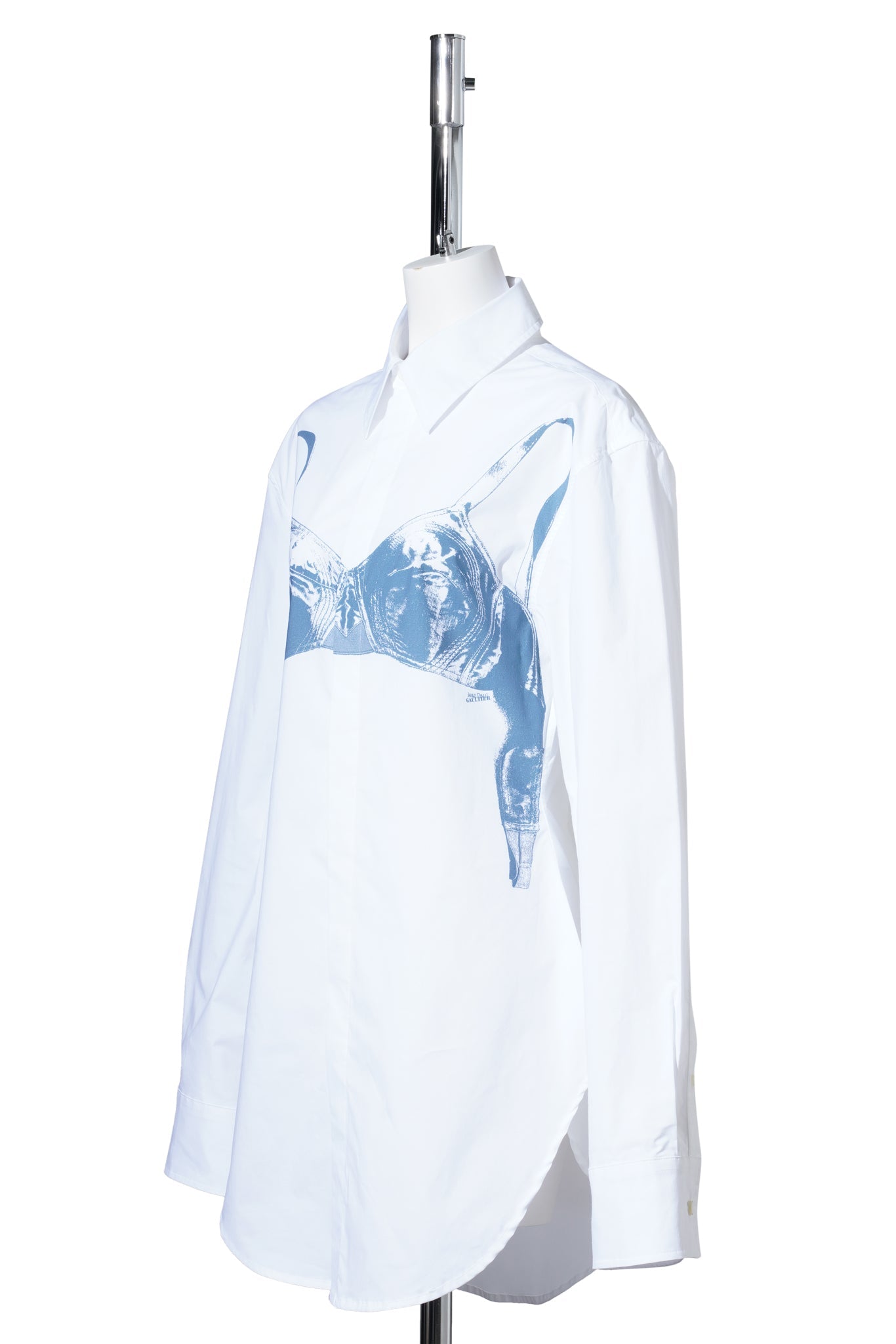 SHIRT PRINTED "SCANNED BRA" / WHITE/BLUE GREY