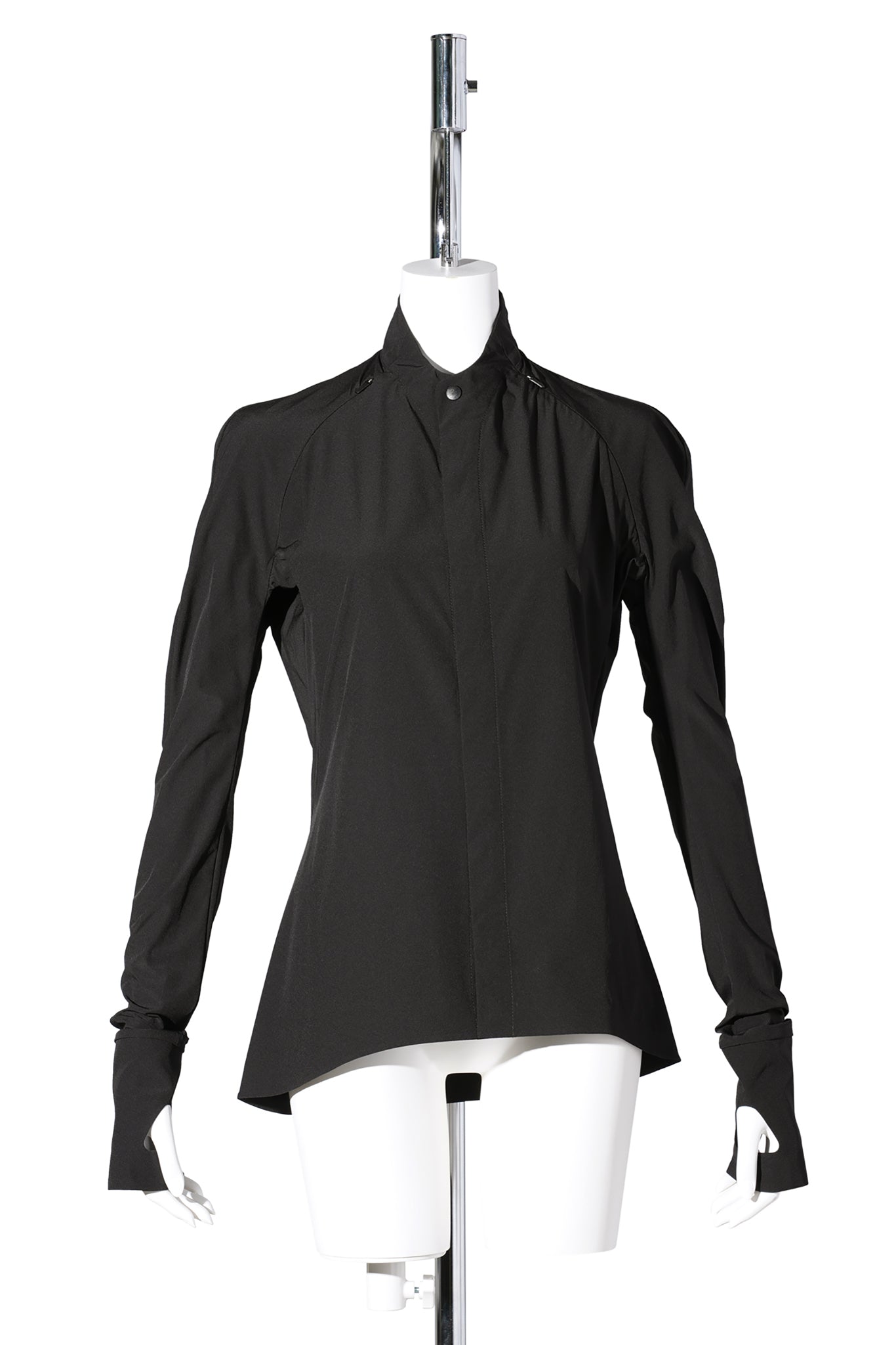 LONG SLEEVE MANDARIN SHIRT / BLACK