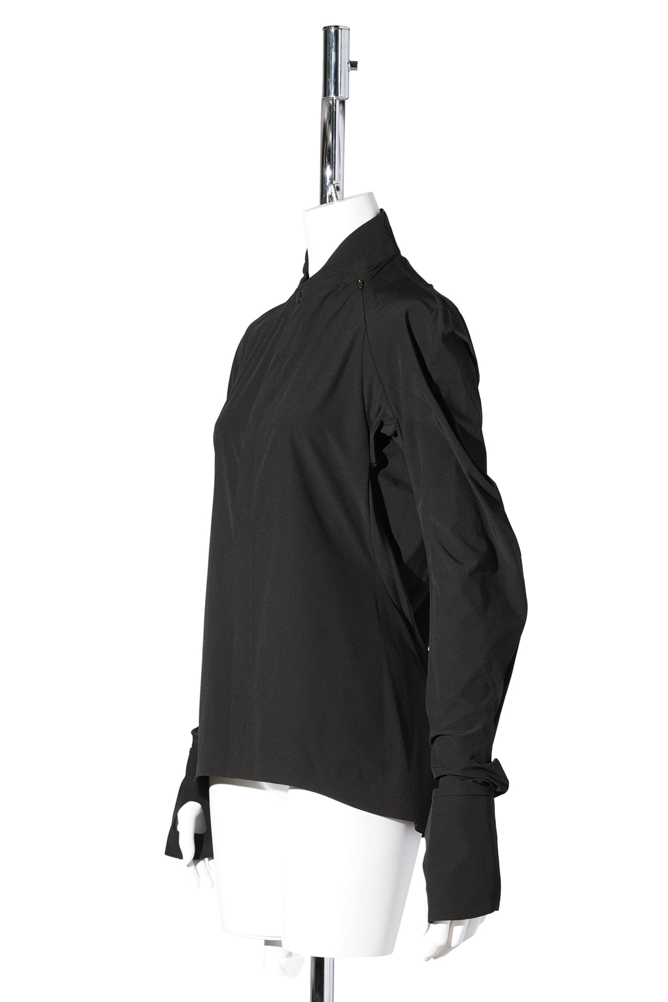 LONG SLEEVE MANDARIN SHIRT / BLACK