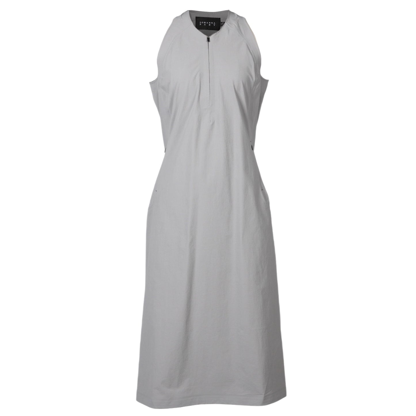 DAY DRESS W CONCEALED ZIP OPENINGS AND POCKETS / GREY