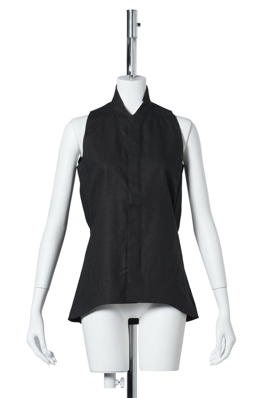 LINEN VEST / BLACK