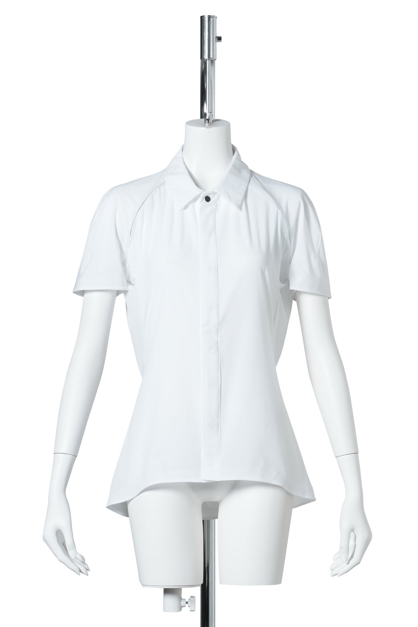 SHORT SLEEVE ZIP SHIRT / WHITE