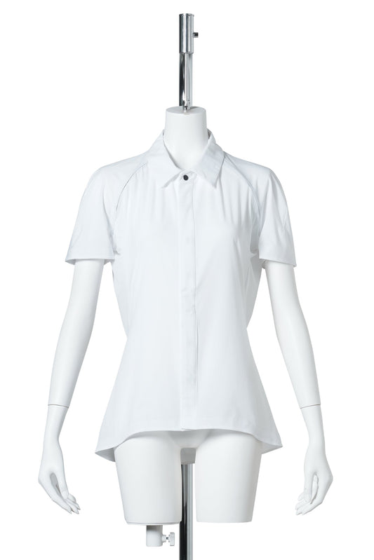 SHORT SLEEVE ZIP SHIRT / WHITE