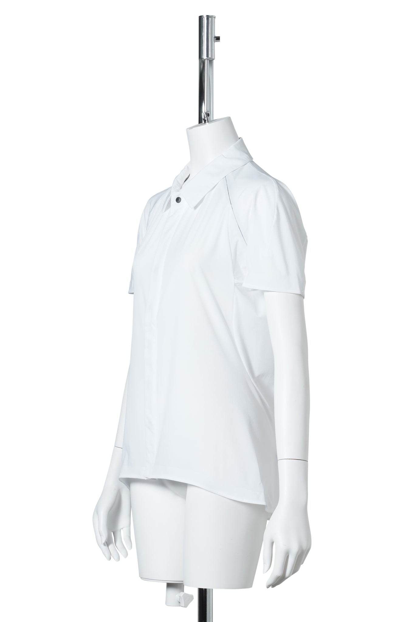 SHORT SLEEVE ZIP SHIRT / WHITE