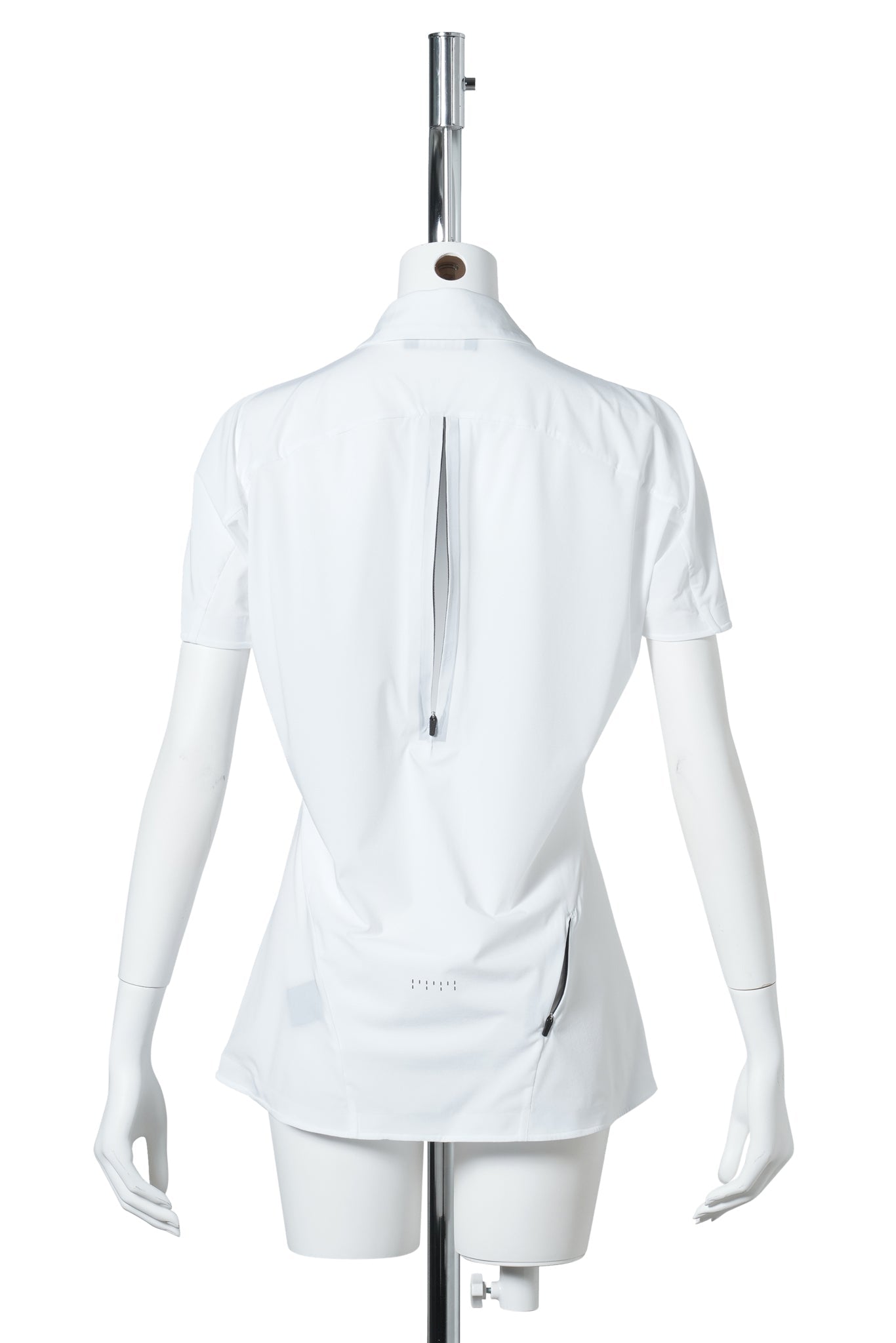 SHORT SLEEVE ZIP SHIRT / WHITE
