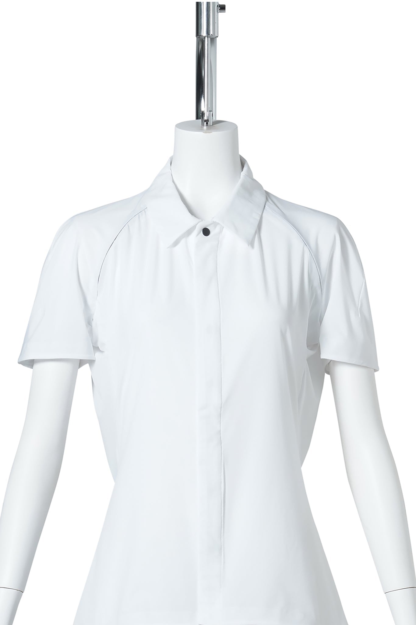 SHORT SLEEVE ZIP SHIRT / WHITE