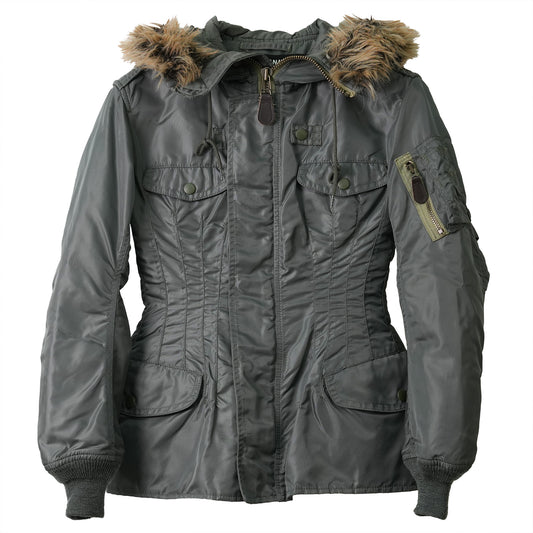 WAIST SHAPED MILITARY JACKET / KHAKI