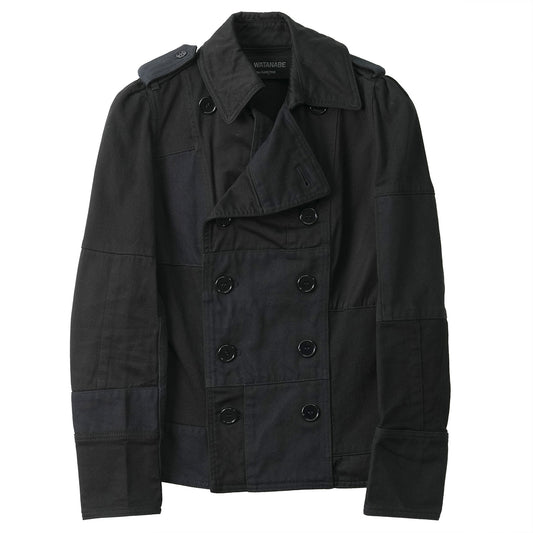 PATCHWORK PEACOAT / BLACK