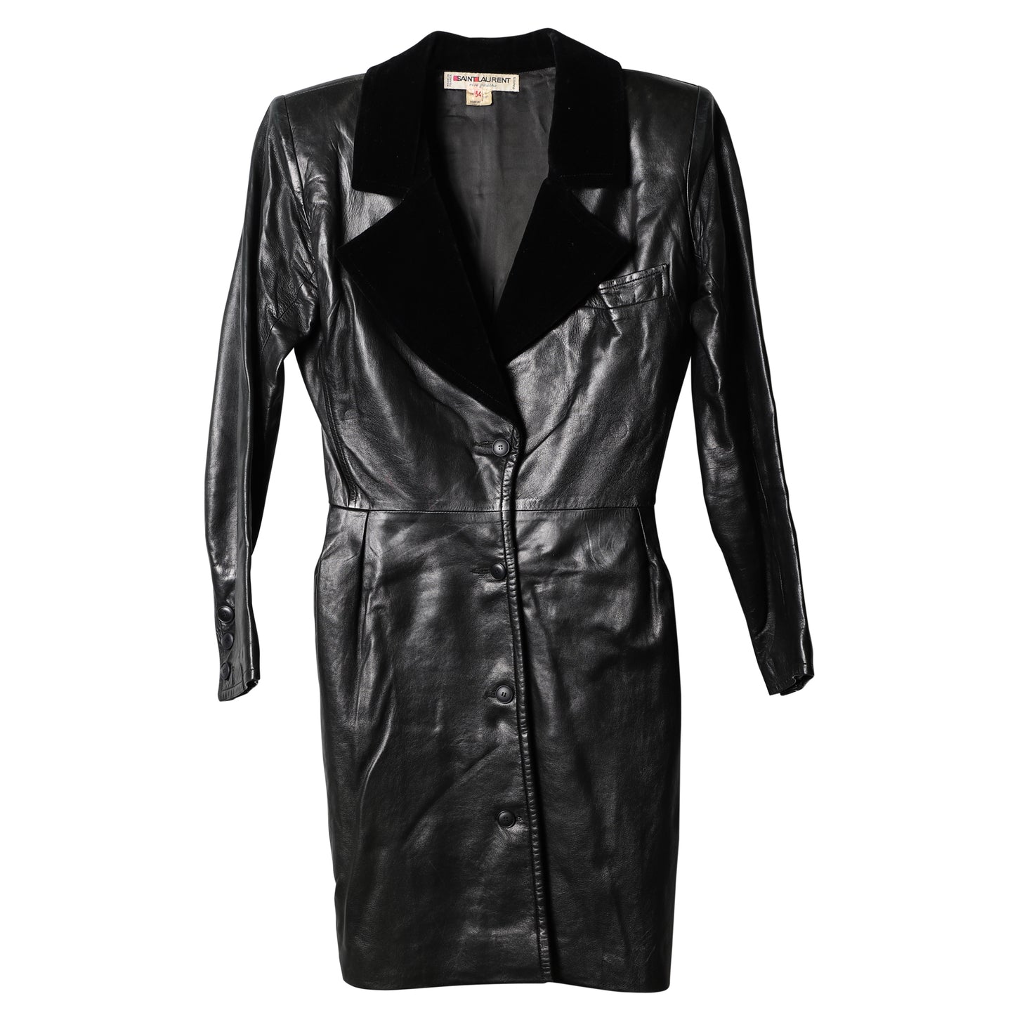 LEATHER LONG JACKET / BLACK