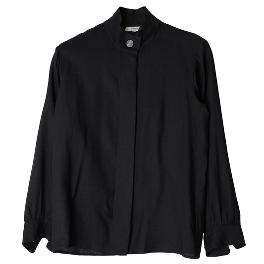 STAND COLLAR BLOUSE / BLACK