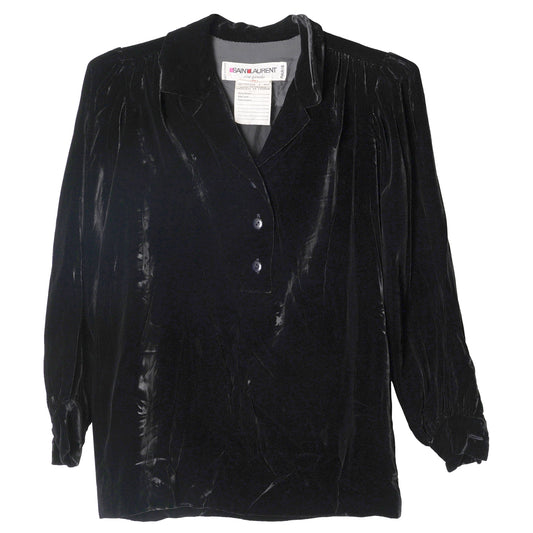 VELVET TUNIC TOP / BLACK