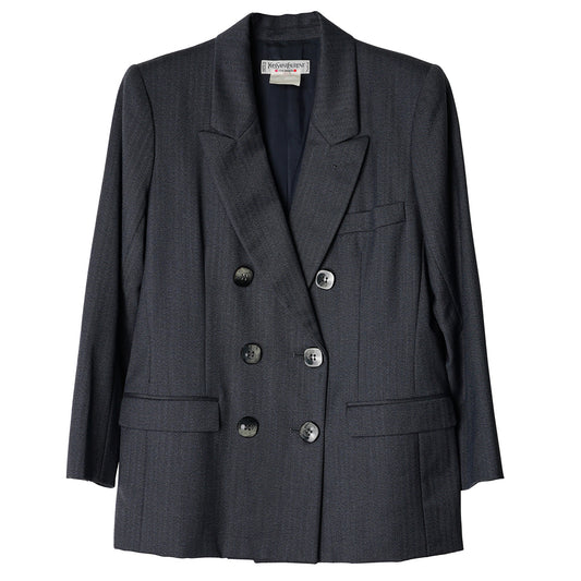 WOOL DOUBLE BREASTED JACKET / GREY