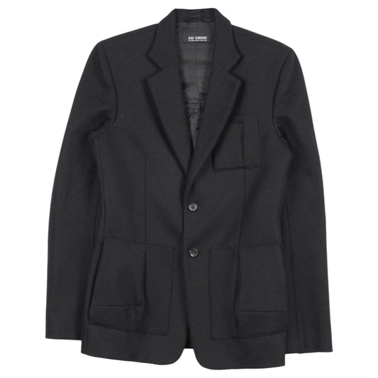 2 BUTTON RECONSTRUCTED JACKET / BLACK