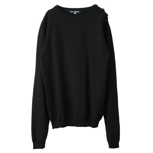 SHOULDER BUTTON SWEATER / BLACK