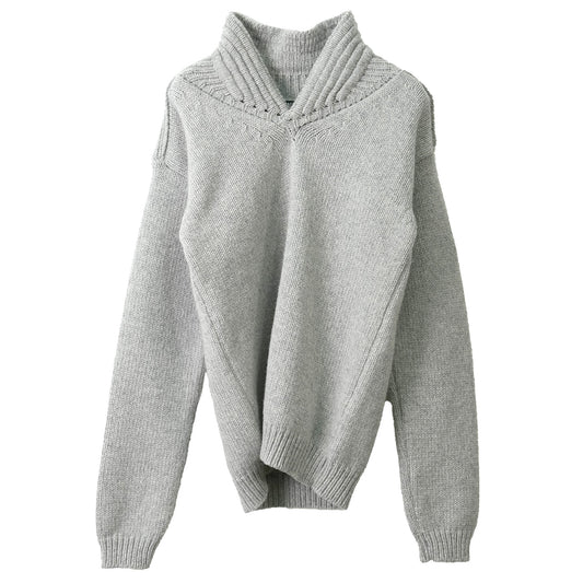 SHAWL COLLAR SWEATER / GREY