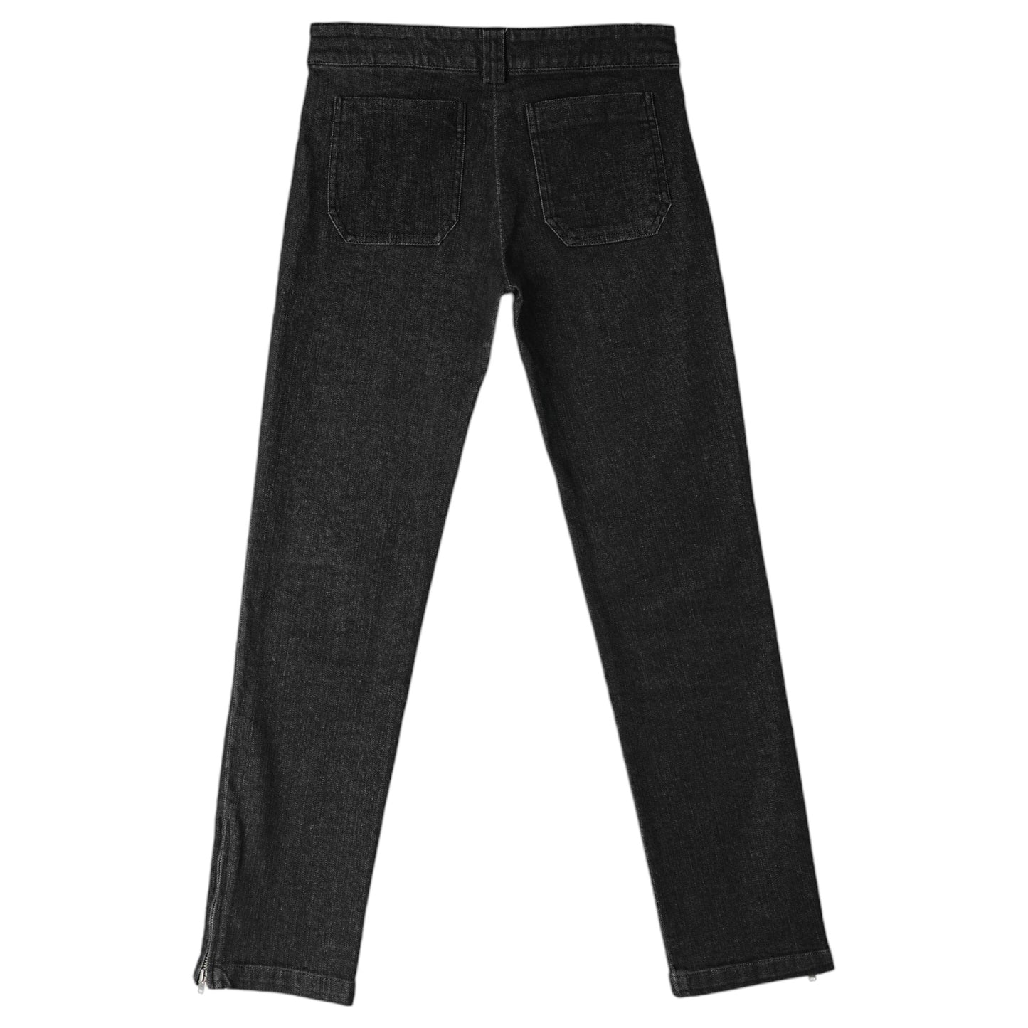 ZIPPER SKINNY DENIM PANTS / BLACK