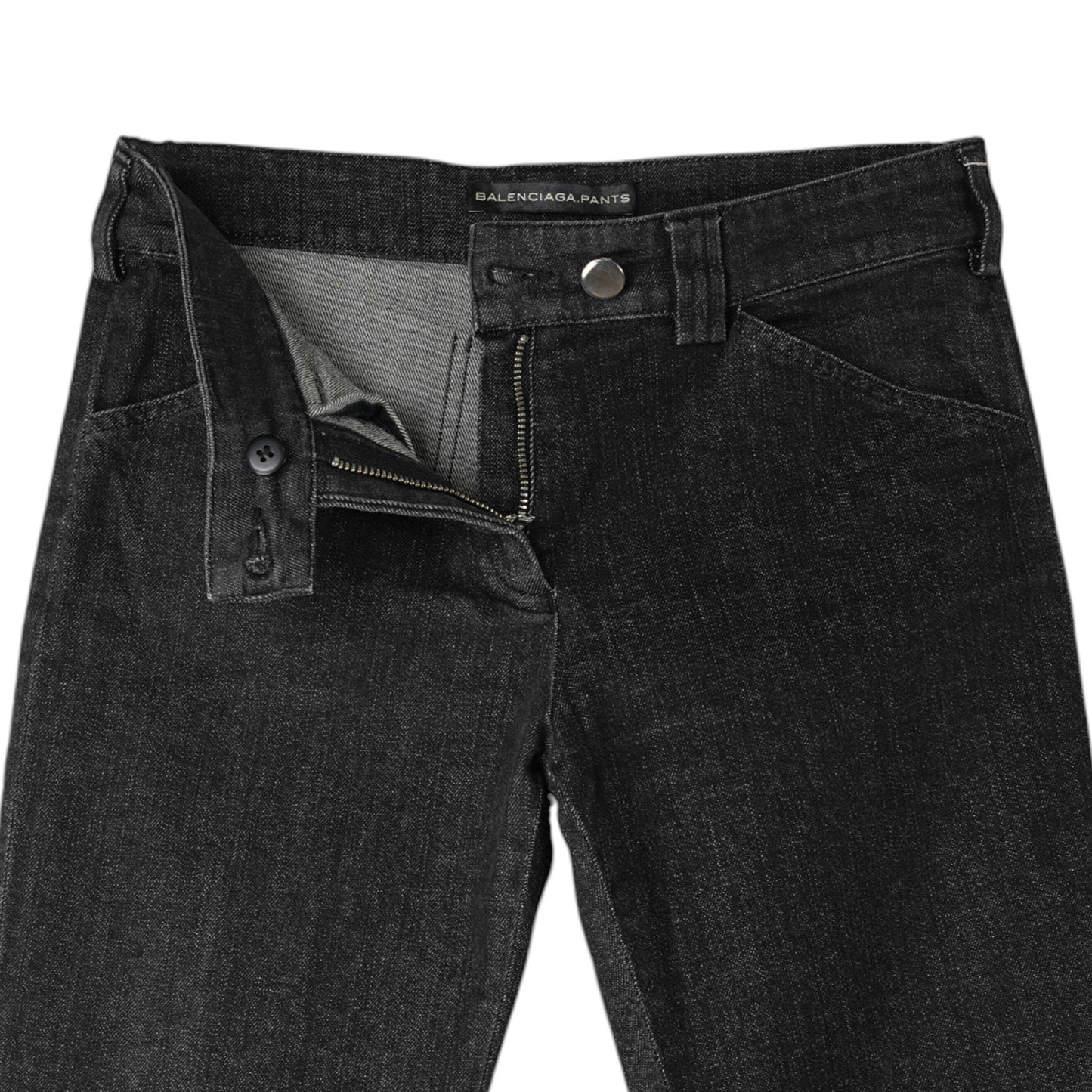 ZIPPER SKINNY DENIM PANTS / BLACK