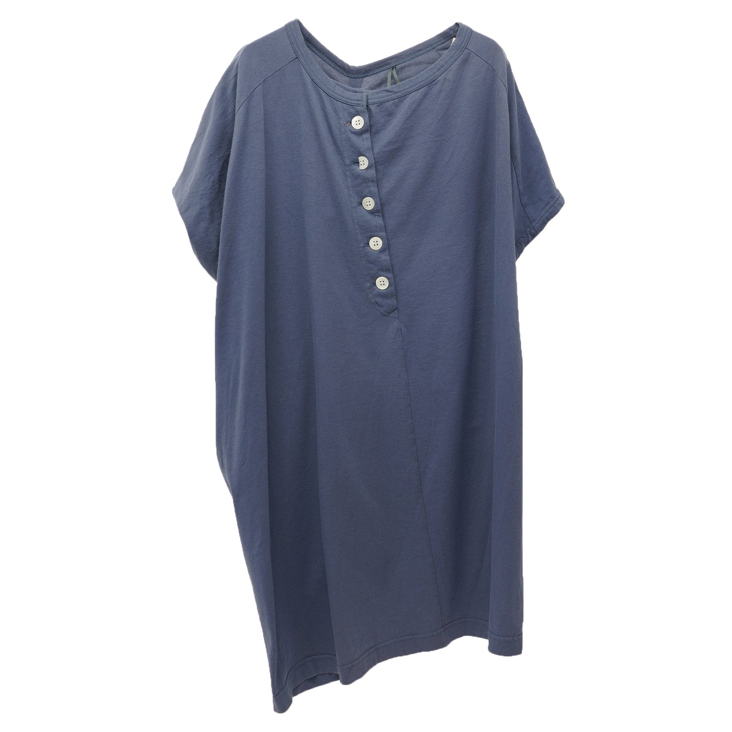5 BUTTON T-SHIRT DRESS / BLUE
