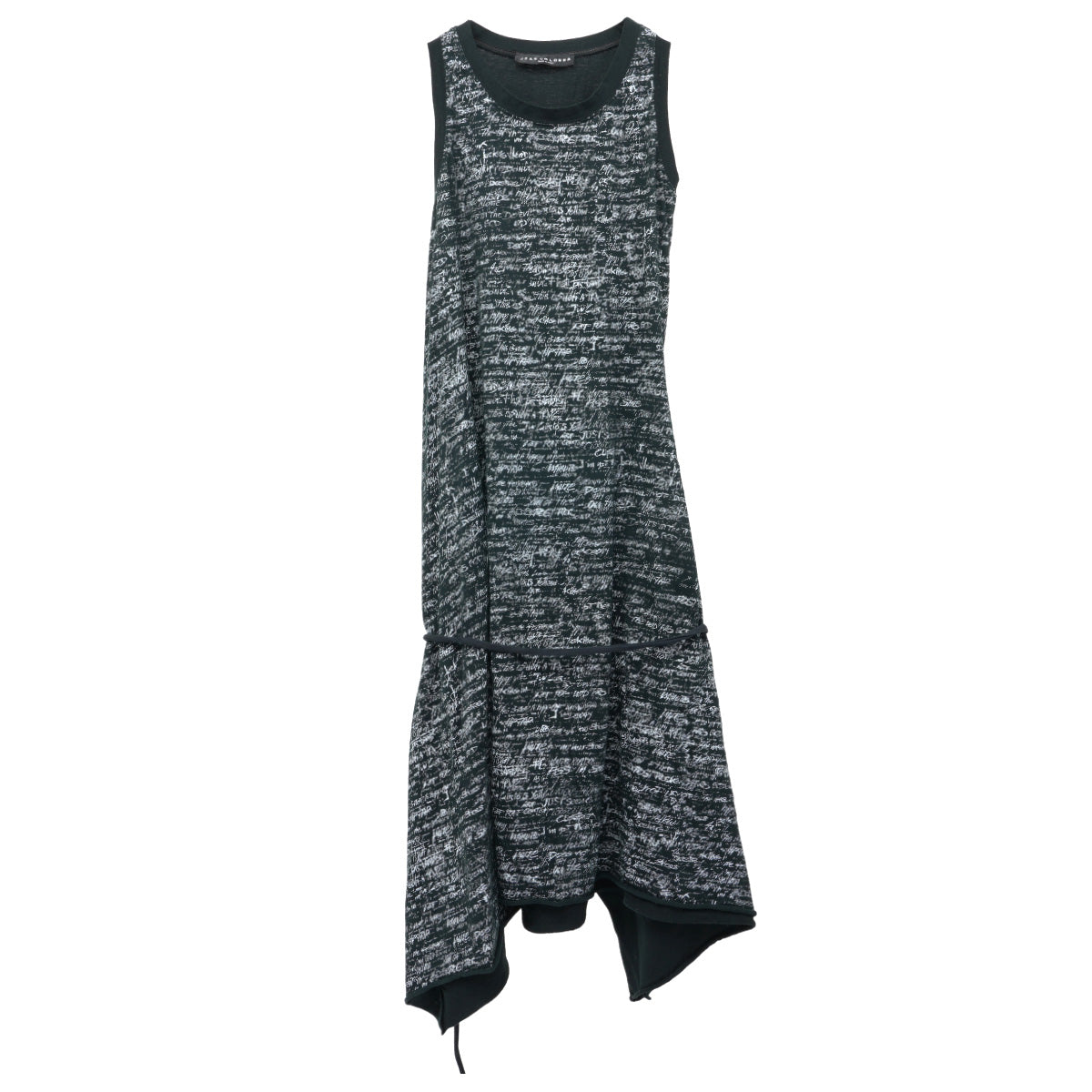 LETTERING SLEEVELESS DRESS / BLACK