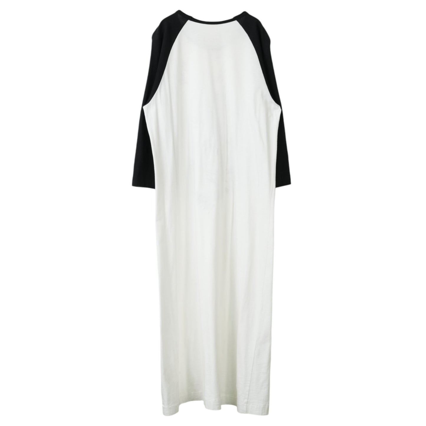 RAGLAN T-SHIRT LONG DRESS / WHITE&BLACK
