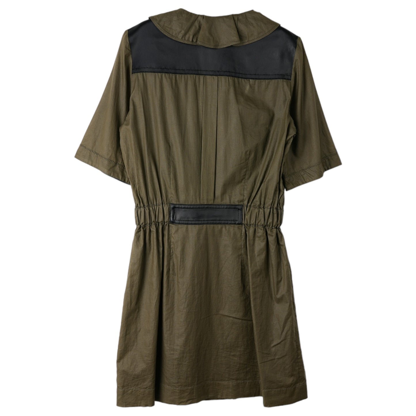 HALF SLEEVE JACKET-DRESS / KHAKI