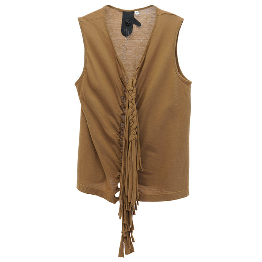 WOVEN SLEEVELESS TOP / BROWN