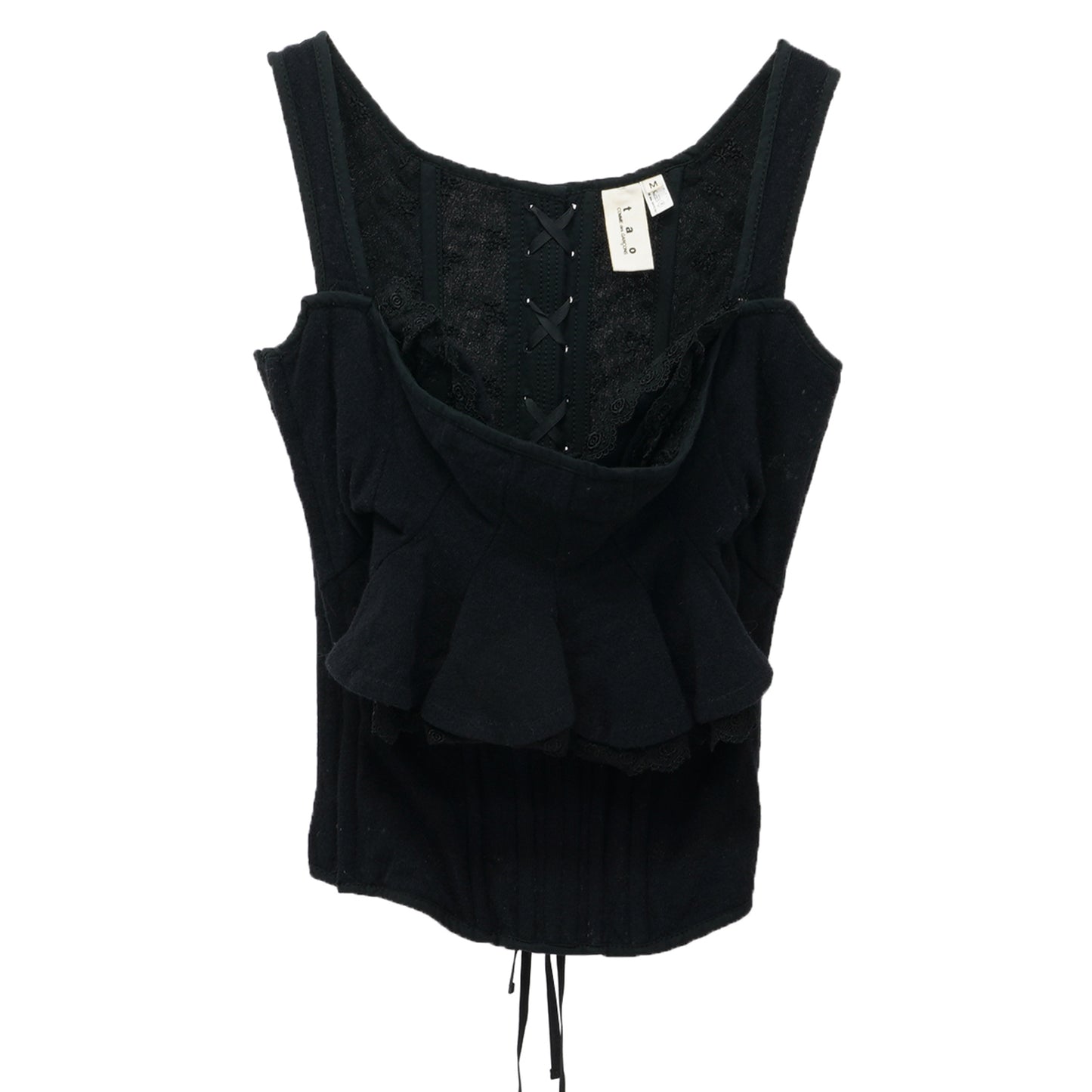 FRILL CORSET TOP / BLACK