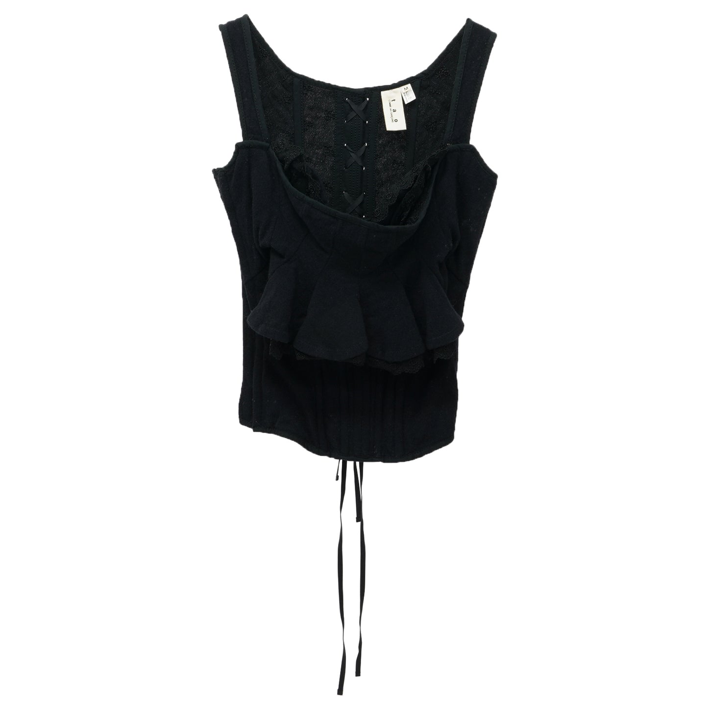 FRILL CORSET TOP / BLACK