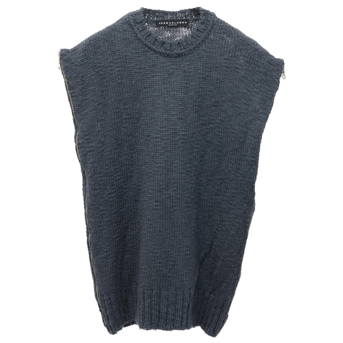 SIDE-ZIPPERED SLEEVELESS SWEATER / GREY