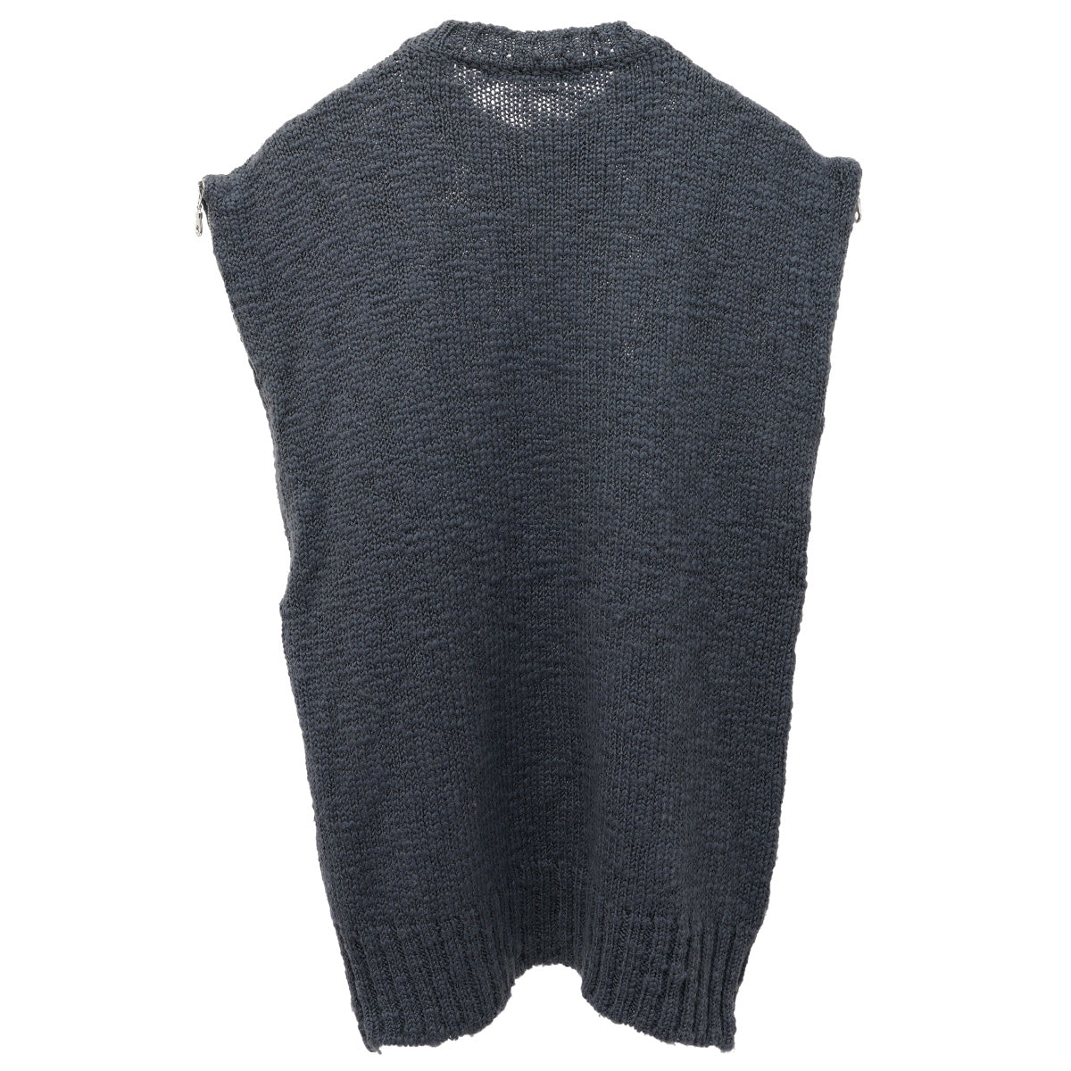 SIDE-ZIPPERED SLEEVELESS SWEATER / GREY
