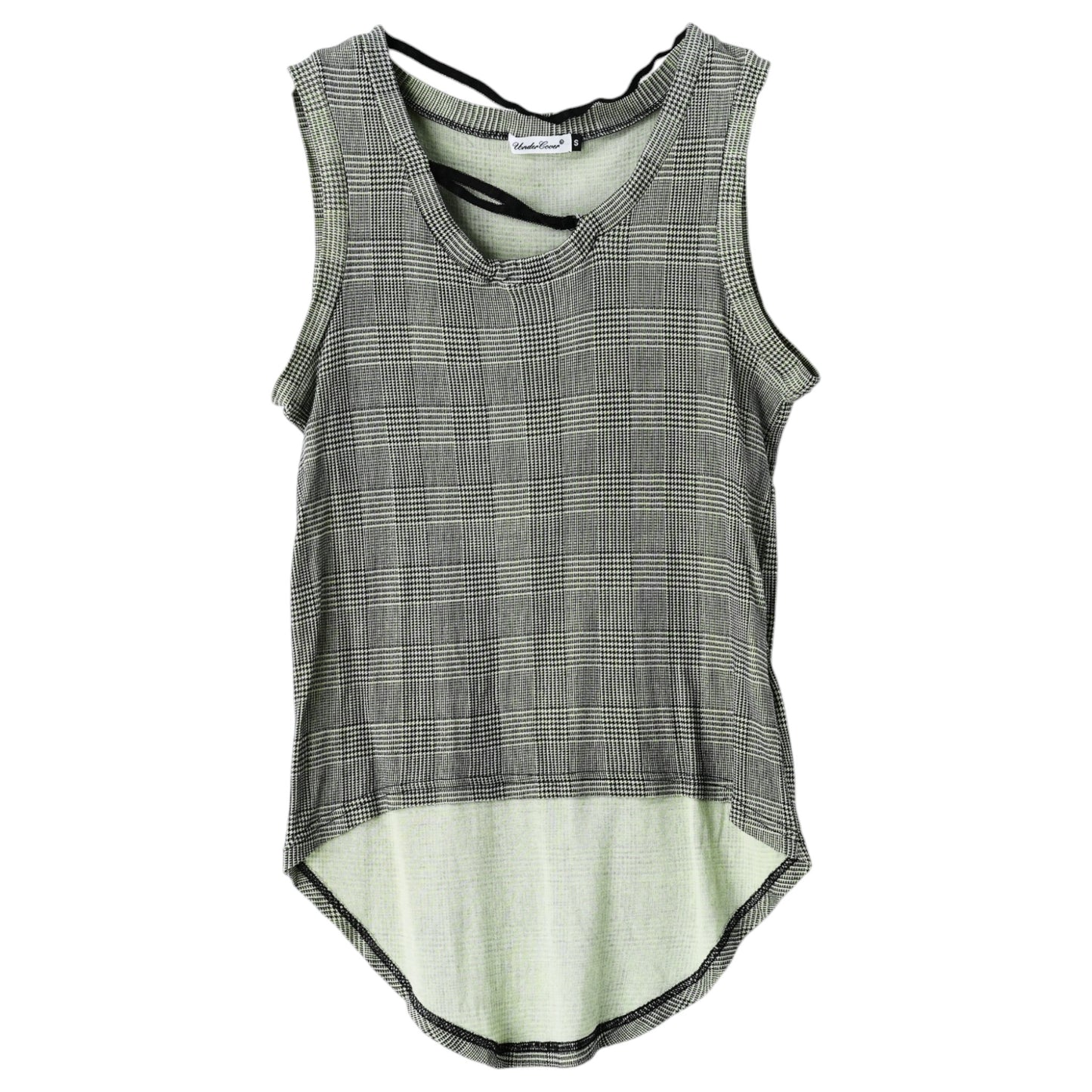 TAKN TOP WITH STRAPS / BLACK&GREY