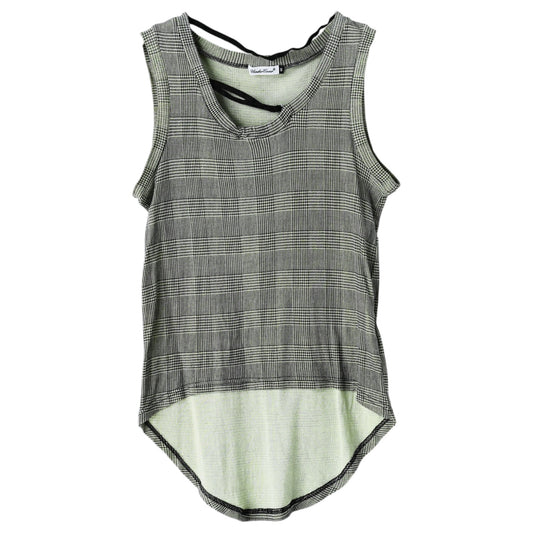 TAKN TOP WITH STRAPS / BLACK&GREY