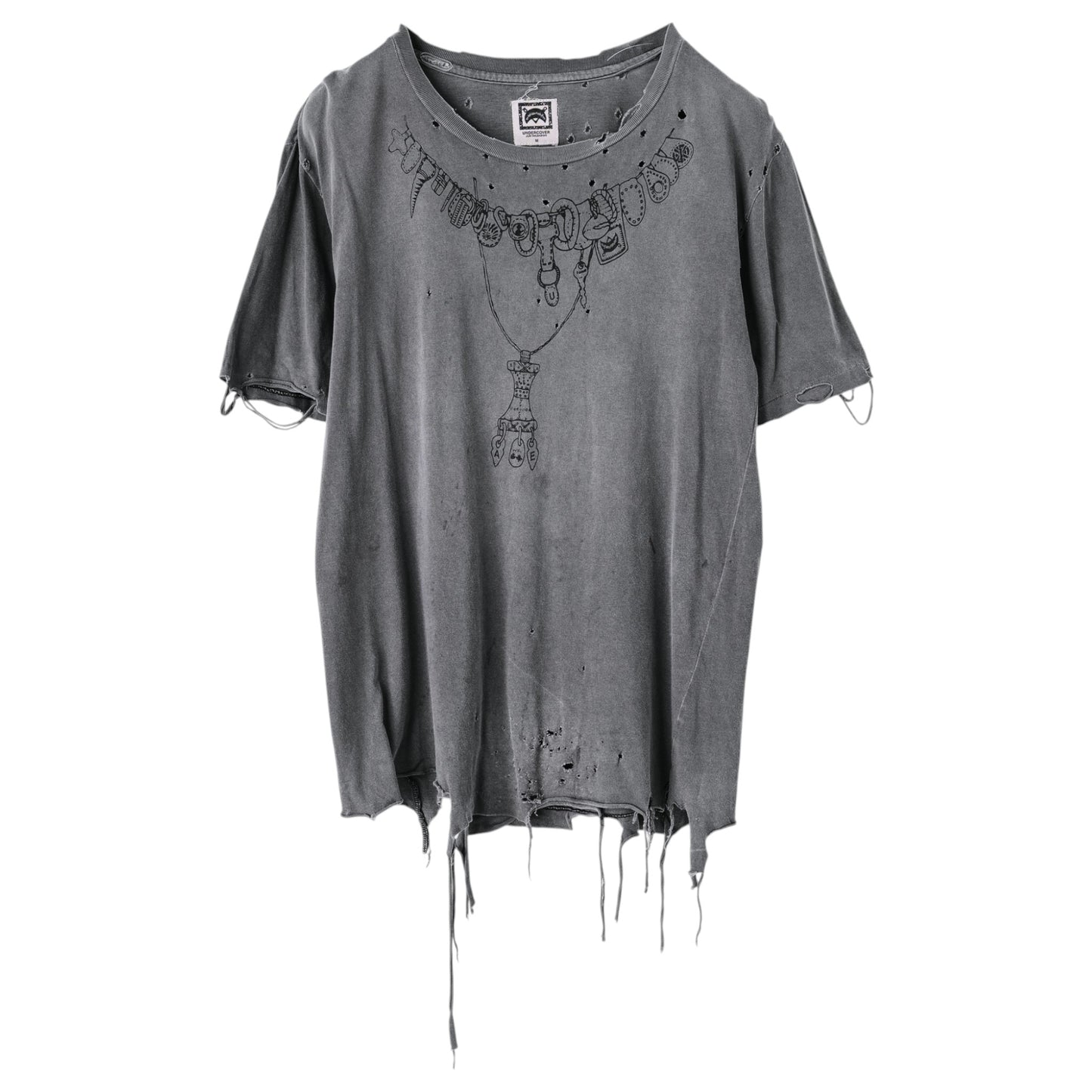 DAMAGED GRAPHIC T-SHIRT / GREY