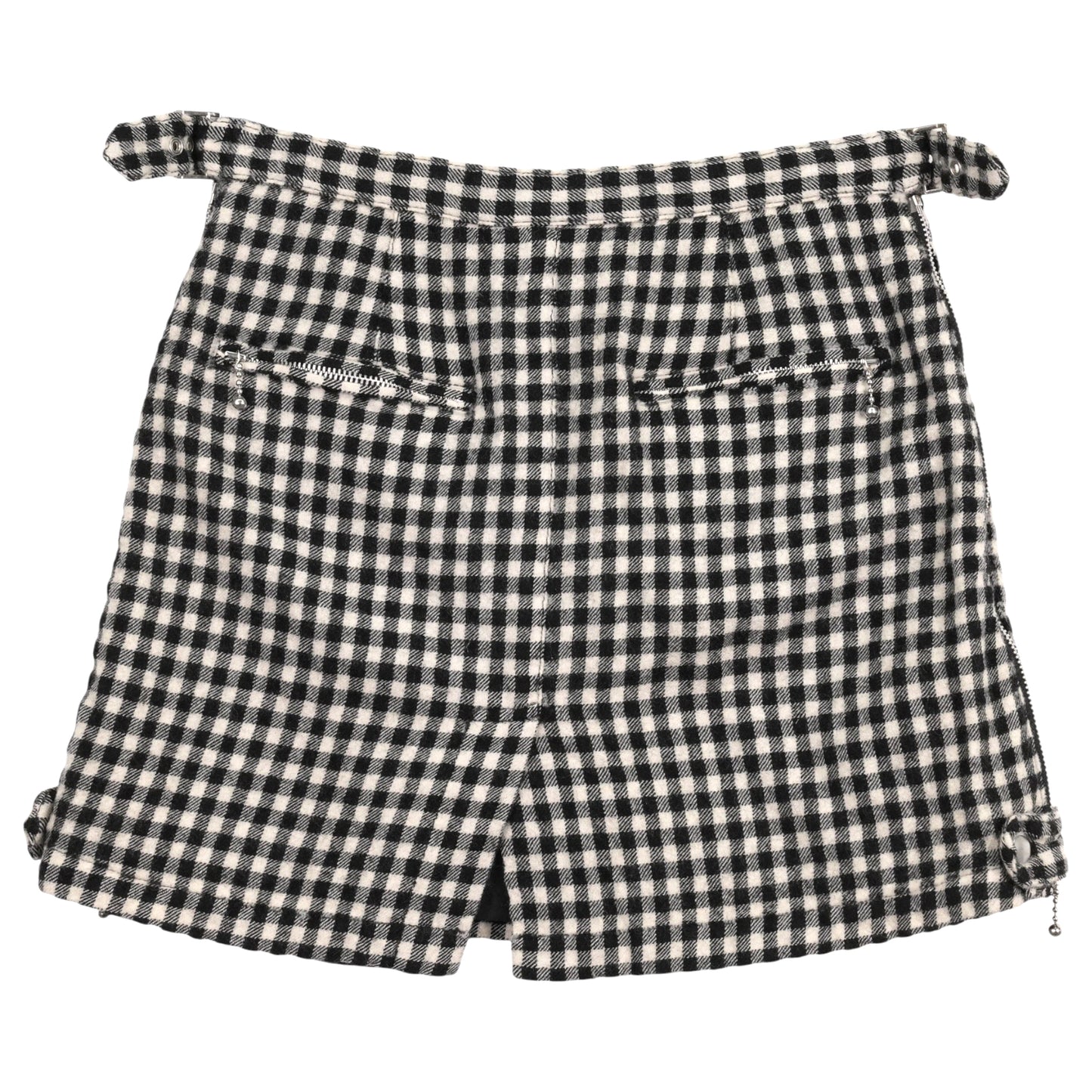 BIKER WRAP SKIRT / BLACK&WHITE