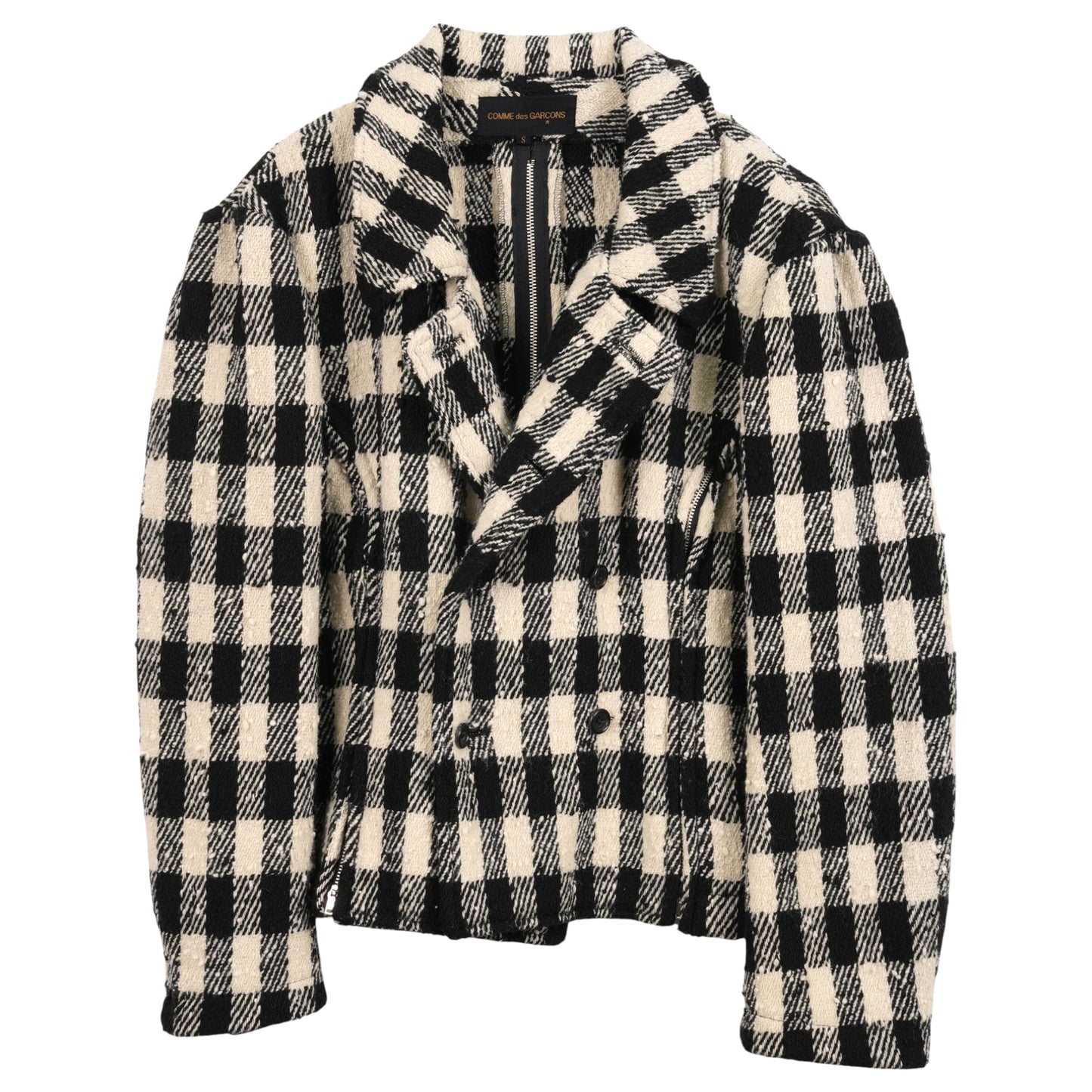 BACK ZIPPERED JACKET / BLACK&WHITE
