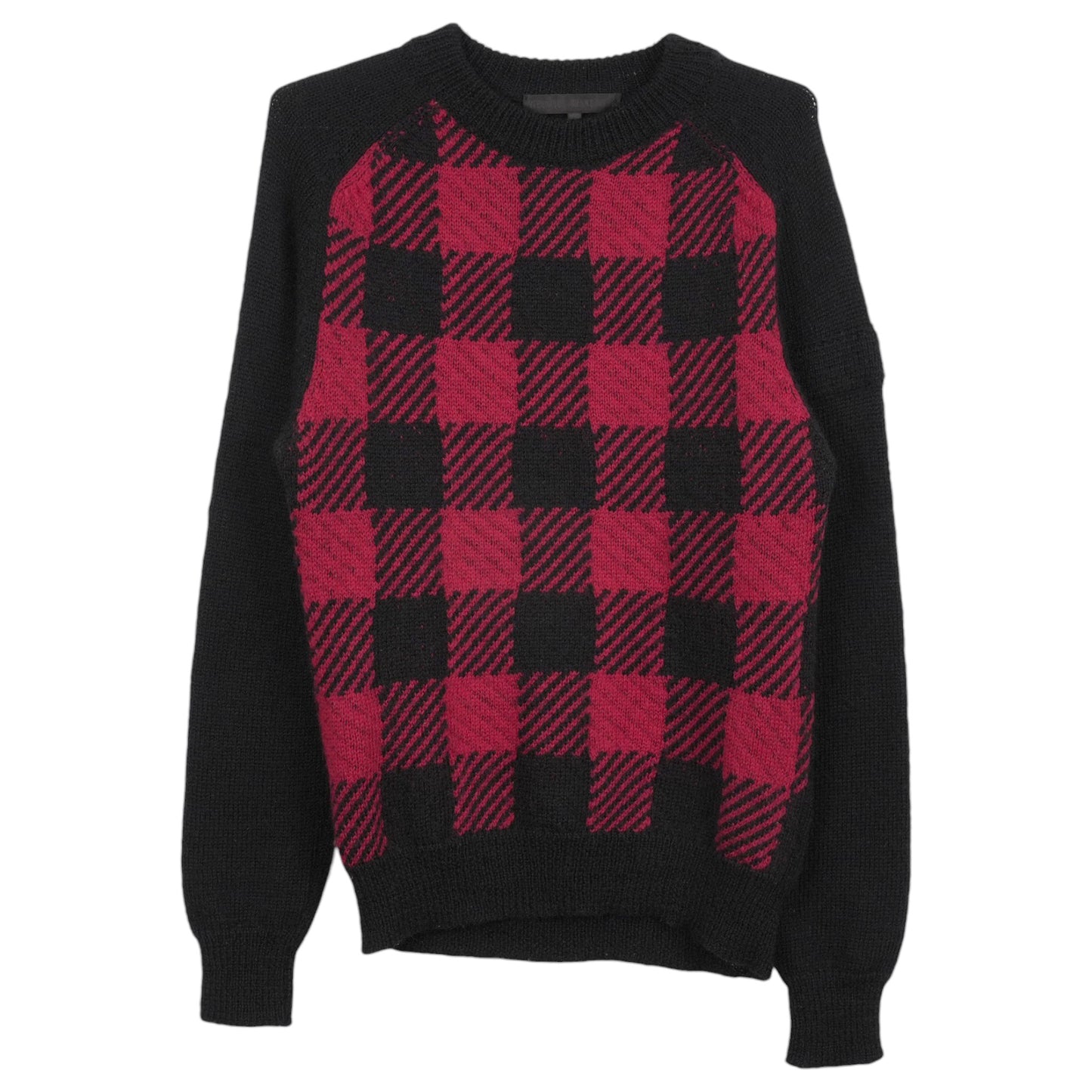 CHECK SWEATER / BLACK&RED