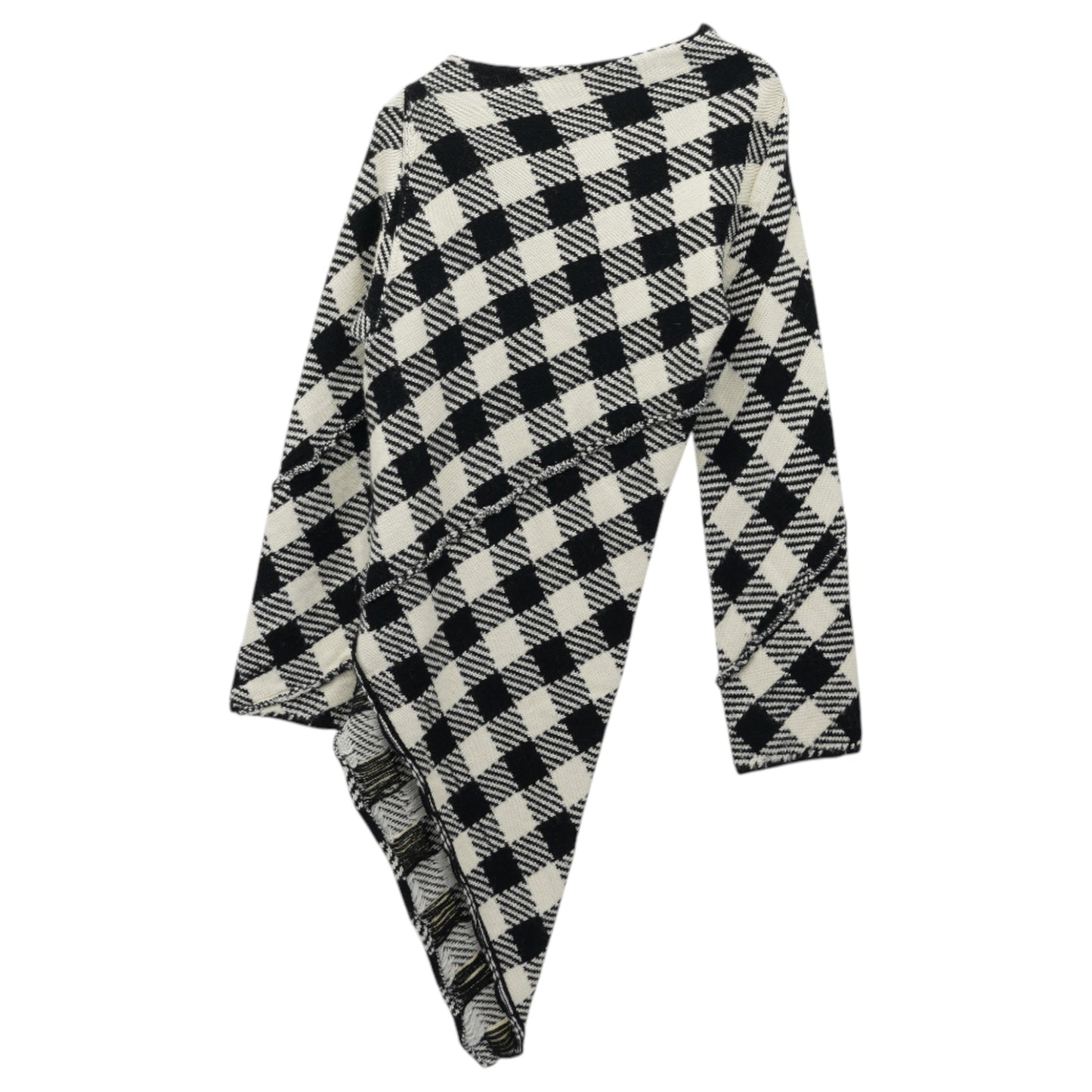 ASYMMETRY KNIT DRESS / BLACK&WHITE