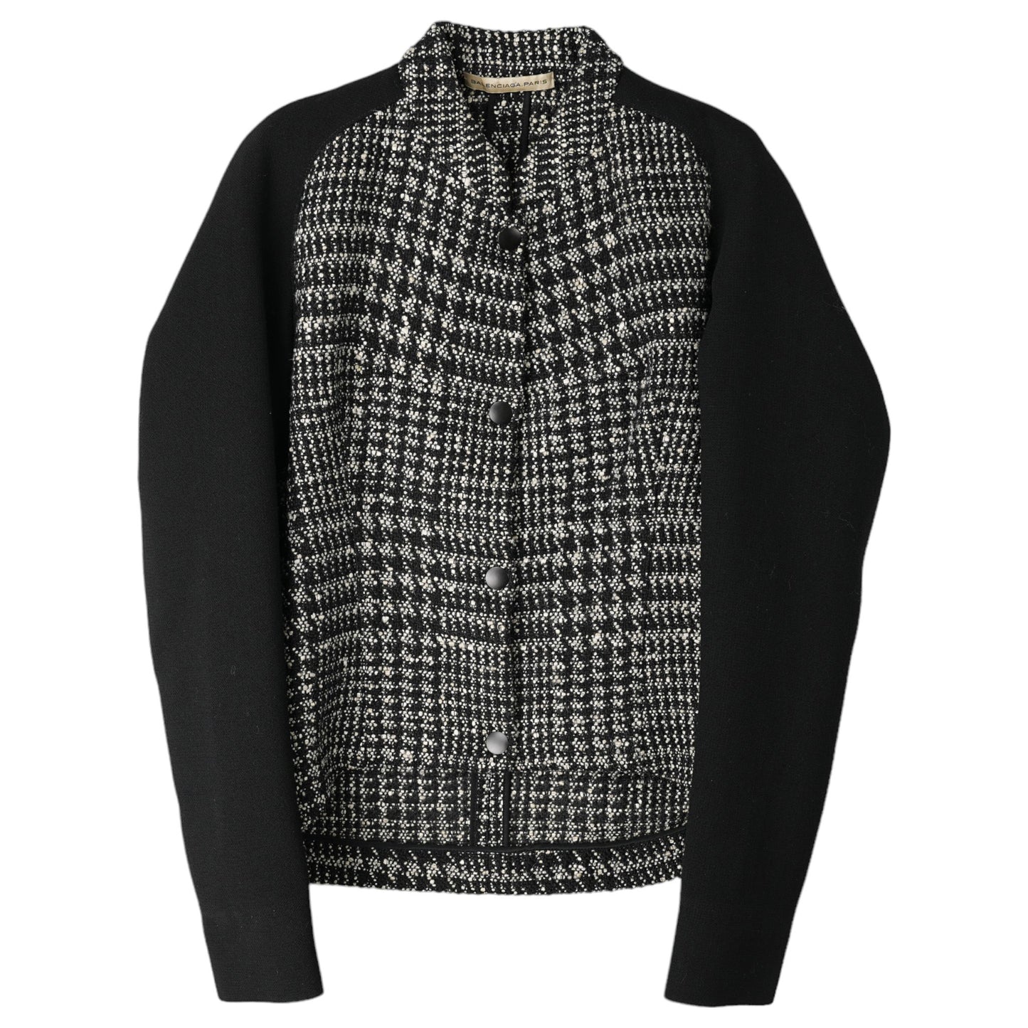 CHECK VARSITY JACKET / BLACK&GREY