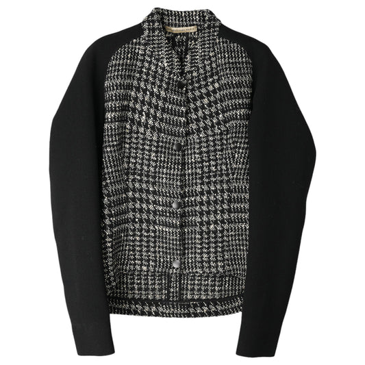 CHECK VARSITY JACKET / BLACK&GREY